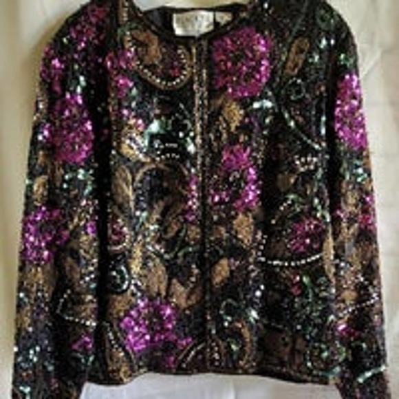 Blacktie Oleg Cassini embellished jacket XL - Picture 1 of 5